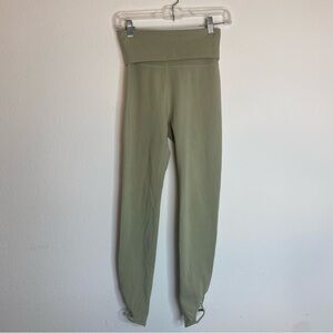 Free People FP Movement Sage Pastel Green High Waisted Fold Over Leggings